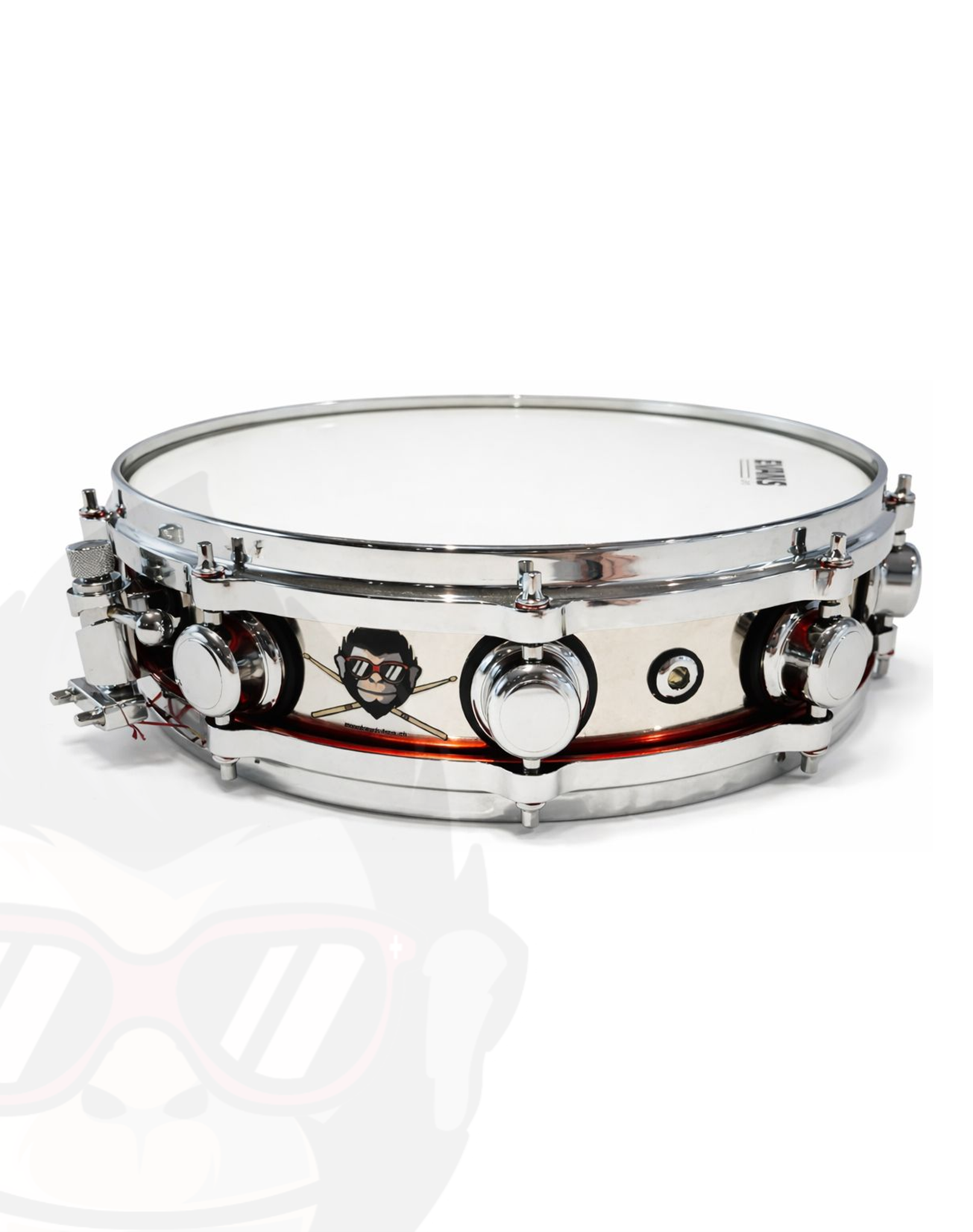 MnkDrms Signature Piccolo Snare red 14"x3.5" MnkyDrms_SSSPS_R_01